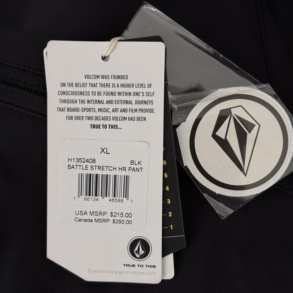 Volcom Battle Stretch HR Pants Womens XL Snow Ski Skinny Fit Black Outdoors NEW - Picture 3 of 16